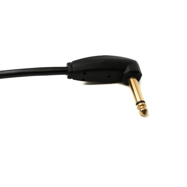 SYSTEM-S Cavo Audio 3 M Da Spina Jack 6,35 Mm A Spina Angolare Interruttore Aux Mute Adattatore A Spirale Nero-image