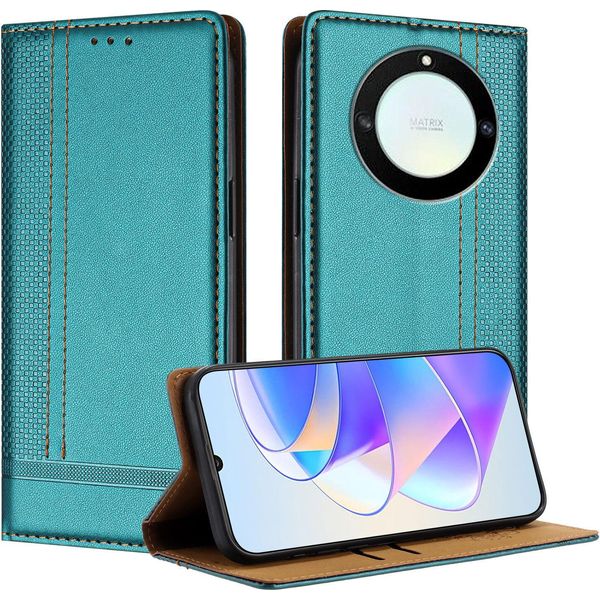 Custodia Per Telefono Cellulare Per Honor X9A/Magic5 Lite In Pelle Flip Custodia Protettiva Con Funzione Stand Verde-image