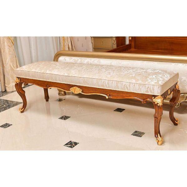 Casa Padrino Luxury Baroque Bench Crema / Marrone / Oro 170 Cm - Mobili Barocchi - Italy-image