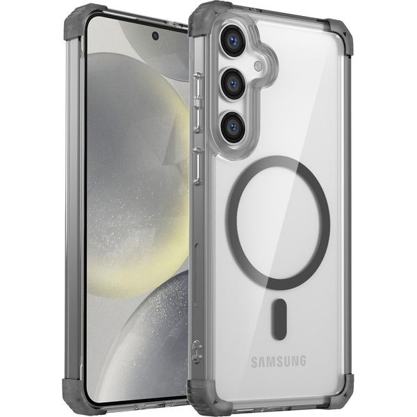 Custodia Magnetica Per Samsung Galaxy S24+ Compatibile Con Magsafe, Antiurto, Protezione Militare Custodia Trasparente Nera-image