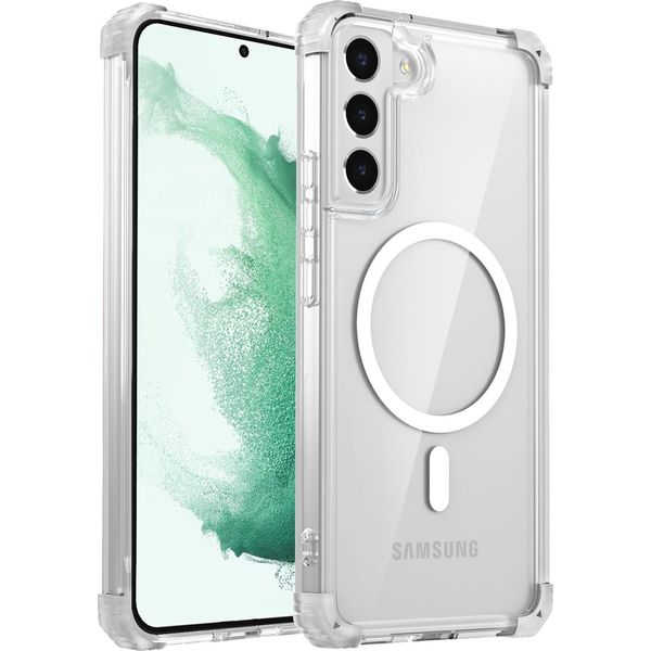Custodia Magnetica Per Samsung Galaxy S22 5G Compatibile Con Magsafe Protezione Militare Antiurto Custodia Trasparente Per Telefoni Cellulari Clear-image