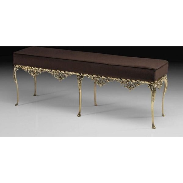 Casa Padrino Panca Barocca In Bronzo Marrone/Oro 132 Cm - Mobili Barocchi-image