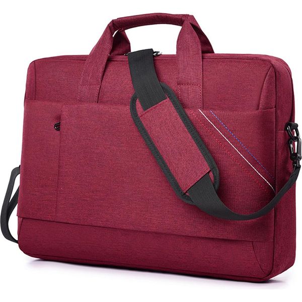 Borsa A Tracolla Per Laptop Da 15 Pollici, Valigetta Multifunzionale Per Computer, Borsa Messenger Per Viaggi, Affari, Tote Bag Per Uomini E Donne, Rosso-image