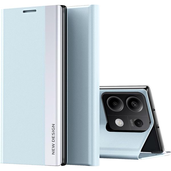 Custodia Per Xiaomi Redmi Note 13 Pro 5G/Poco X6 Custodia Magnetica In Finto Cuoio Con Funzione Stand Blu-image