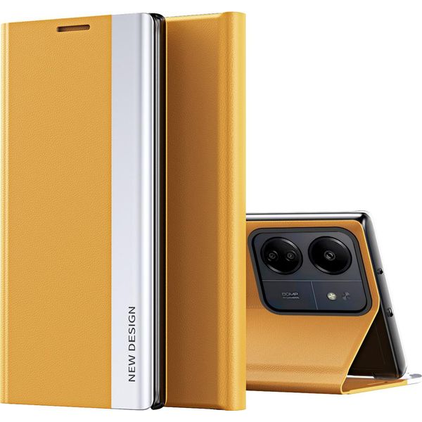 Custodia Per Xiaomi Redmi 13C /Poco C65 Custodia Protettiva Flip Cover In Finto Cuoio Con Funzione Stand Giallo-image