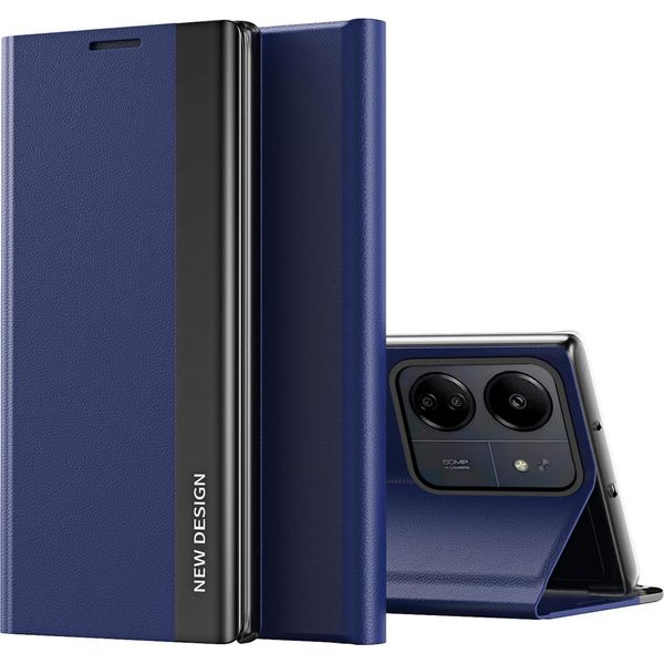 Custodia Per Xiaomi Redmi 13C /Poco C65 Custodia Magnetica In Finto Cuoio Con Funzione Stand Blu Navy-image