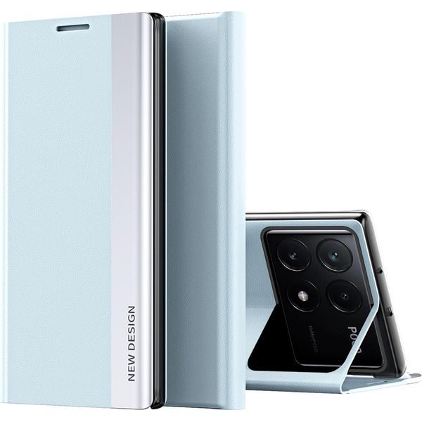Custodia Per Xiaomi Poco F6 Pro/Redmi K70/K70 Pro, Custodia Magnetica In Finto Cuoio Con Funzione Stand Blu-image
