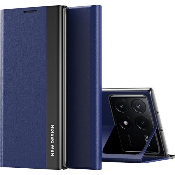Custodia Per Xiaomi Poco F6 Pro/Redmi K70/K70 Pro, Custodia Magnetica In Finto Cuoio Con Funzione Stand Blu Scuro-image