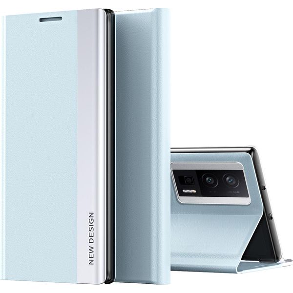 Custodia Per Xiaomi Poco F5 Pro/Redmi K60/K60 Pro Custodia Magnetica In Finto Cuoio Con Funzione Stand Blu-image