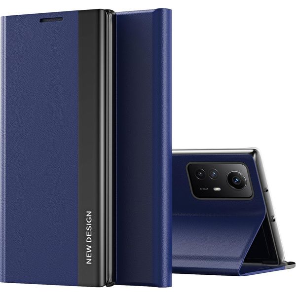 Custodia Per Xiaomi Redmi Note 12S Custodia Protettiva In Finto Cuoio Flip Cover Con Funzione Stand Blu Navy-image