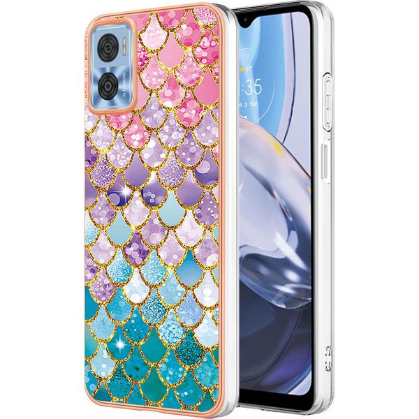 Custodia Per Motorola Moto E22, Cassa Paraurti In Silicone Tpu Antiurto A Fantasia Colorful-image