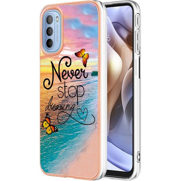 Custodia Per Motorola Moto G31 / G41, Cassa Paraurti In Silicone Tpu Antiurto A Fantasia Oro-image