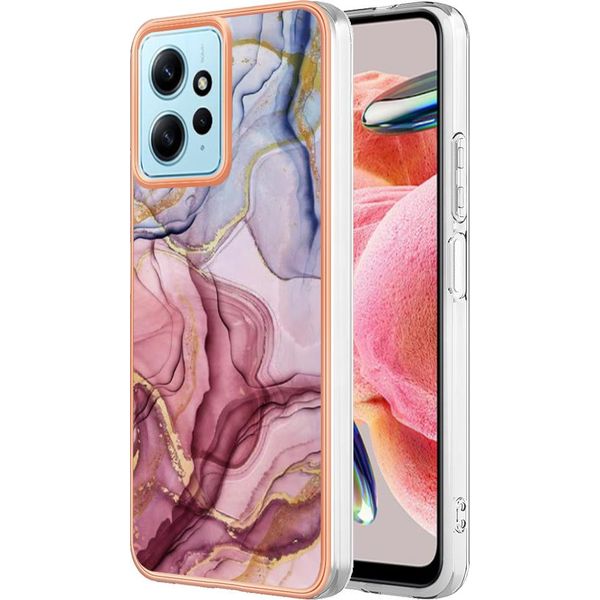 Custodia Per Xiaomi Redmi Note 12 4G, Custodia In Silicone Tpu A Fantasia, Paraurti Antiurto Oro Rosa-image