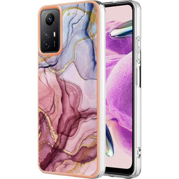 Custodia Per Xiaomi Redmi Note 12S, Custodia In Silicone Tpu A Fantasia, Paraurti Antiurto Oro Rosa-image