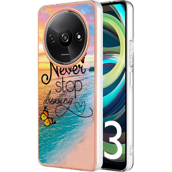 Custodia Per Xiaomi Redmi A3, Custodia In Silicone Tpu Antiurto A Fantasia Oro-image