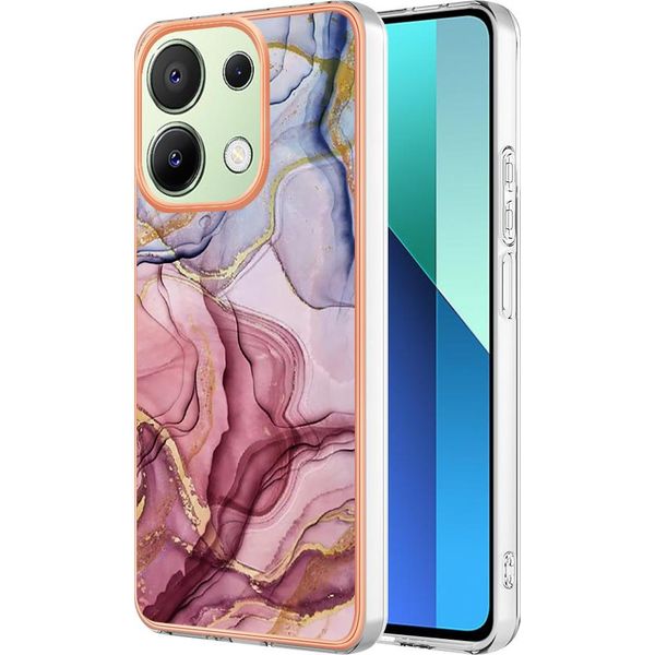 Custodia Per Xiaomi Redmi Note 13 4G, Custodia In Silicone Tpu A Fantasia, Paraurti Antiurto Oro Rosa-image