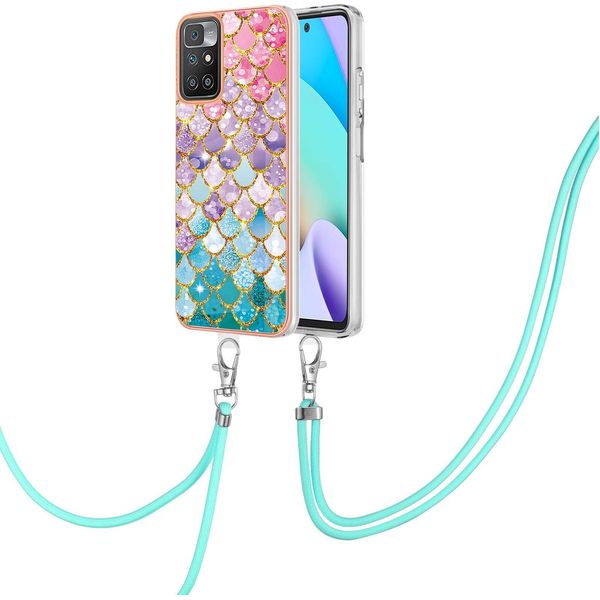 Custodia Con Cinturino Per Xiaomi Redmi 10, Custodia In Tpu A Fantasia Con Cinturino Regolabile Colorato-image
