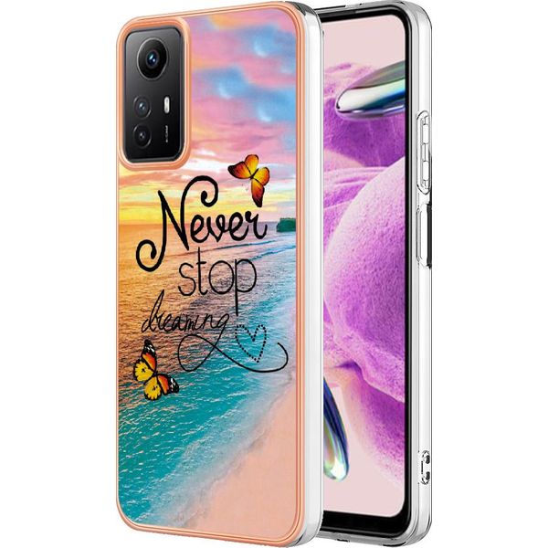 Custodia Per Xiaomi Redmi Note 12S, Cassa Paraurti In Silicone Tpu Antiurto A Fantasia Oro-image