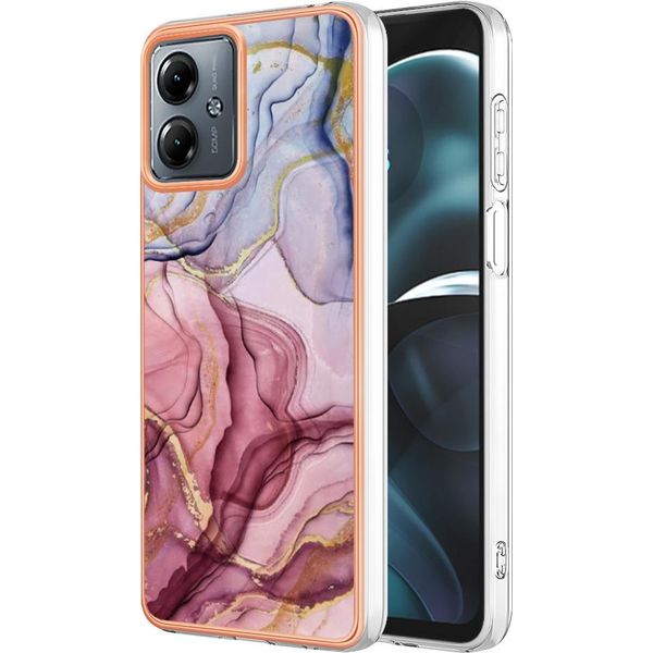 Custodia Per Motorola Moto G14, Custodia In Silicone Tpu A Fantasia, Paraurti Antiurto Oro Rosa-image