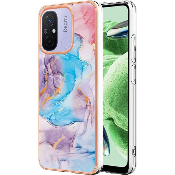Custodia Per Xiaomi Redmi 12C/Redmi 11A, Cassa Paraurti In Silicone Tpu Antiurto A Fantasia Blu-image
