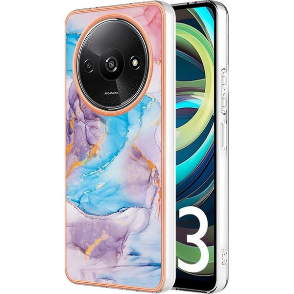 Custodia Per Xiaomi Redmi A3, Custodia In Silicone Tpu Antiurto A Fantasia, Blu-image