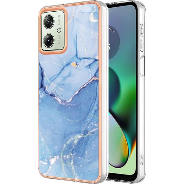 Custodia Per Motorola Moto G54, Custodia In Silicone Tpu A Fantasia, Paraurti Antiurto Azzurro-image