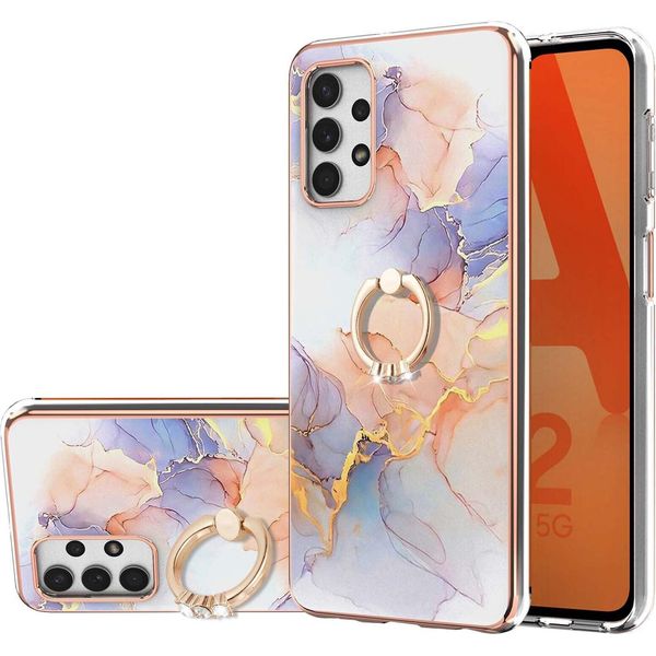 Custodia Per Samsung Galaxy A23 5G/4G, Custodia Protettiva In Silicone Tpu A Fantasia Con Supporto Ad Anello Grigio-image