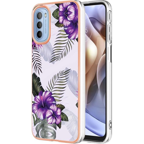 Custodia Per Motorola Moto G31 / G41, Custodia In Silicone Tpu Antiurto A Fantasia Viola-image
