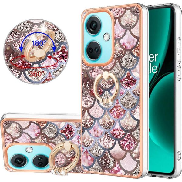 Custodia Per Oneplus Nord CE3, Custodia Protettiva In Silicone Tpu A Fantasia Con Supporto Ad Anello Caffè-image