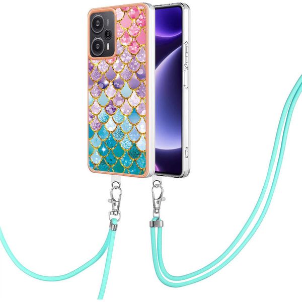 Custodia Con Cinturino Per Xiaomi Poco F5 /Redmi Note 12 Turbo, Custodia In Tpu A Fantasia Con Cinturino Regolabile Colorato-image