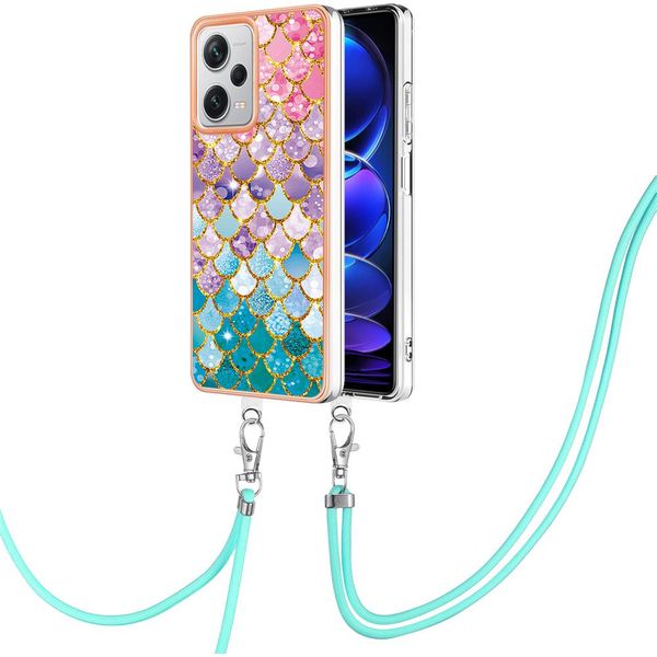 Custodia Con Cinturino Per Xiaomi Redmi Note 12 Pro+, Custodia In Tpu A Fantasia Con Cinturino Regolabile Colorful-image