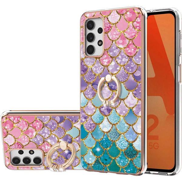 Custodia Per Samsung Galaxy A23 5G/4G, Custodia Protettiva In Silicone Tpu A Fantasia Con Supporto Ad Anello Colorato-image