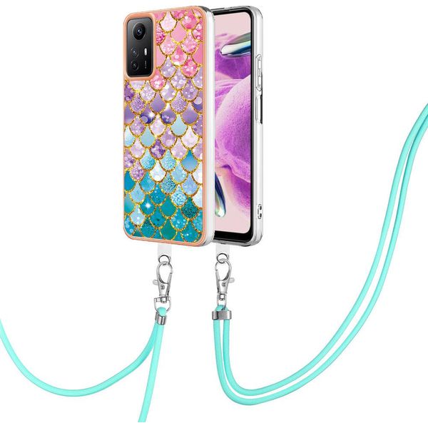 Custodia Con Cinturino Per Xiaomi Redmi Note 12S, Custodia In Tpu A Fantasia Con Cinturino Regolabile Colorful-image