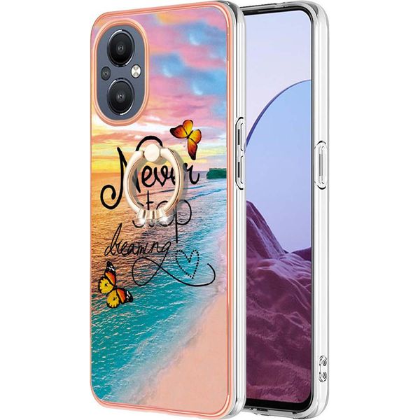 Custodia Per Oneplus Nord N20 5G, Custodia Protettiva In Silicone Tpu A Fantasia Con Supporto Ad Anello Oro-image