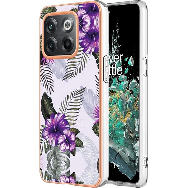 Custodia Per Oneplus 10T / Ace Pro 5G, Cassa Paraurti In Silicone Tpu Antiurto A Fantasia Viola-image