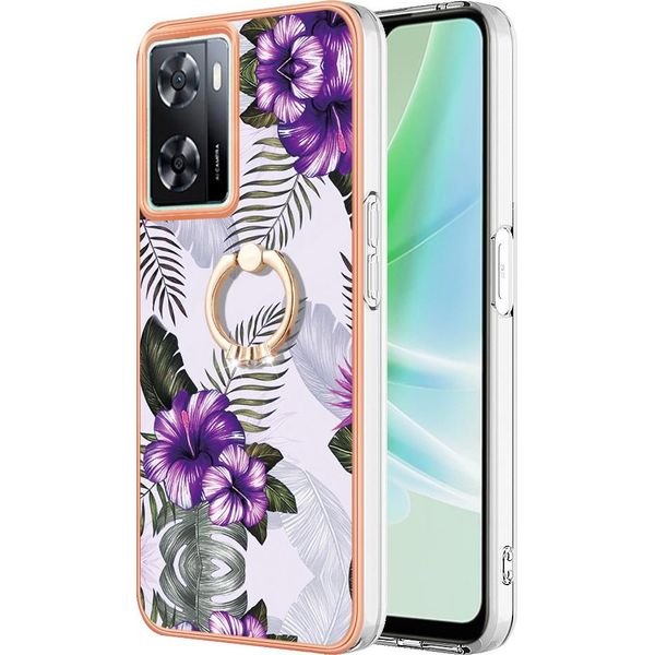 Custodia Per Oneplus Nord N300, Custodia Protettiva In Silicone Tpu A Fantasia Con Supporto Ad Anello Viola-image