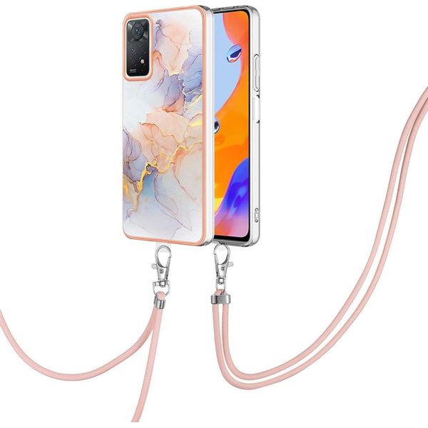 Custodia Con Cinturino Per Xiaomi Redmi Note 11 Pro 5G/4G, Custodia In Tpu A Fantasia Con Cinturino Regolabile Grigio-image