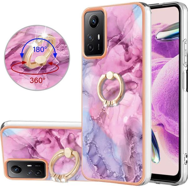 Custodia Per Xiaomi Redmi Note 12S, Custodia Protettiva In Silicone Tpu A Fantasia Con Supporto Ad Anello Rosa-image