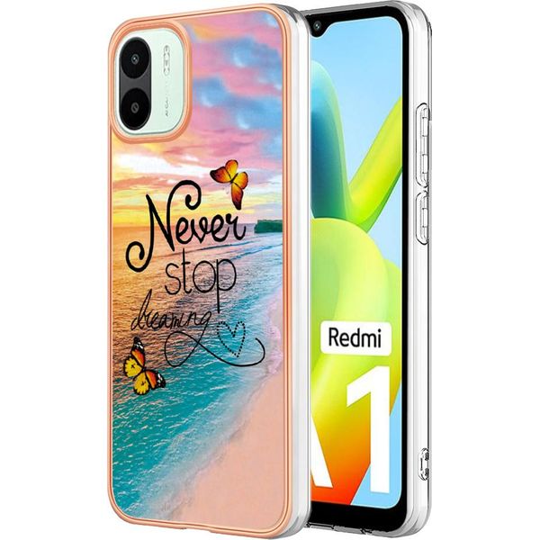 Custodia Per Xiaomi Redmi A1, Custodia In Silicone Tpu Antiurto A Fantasia Oro-image