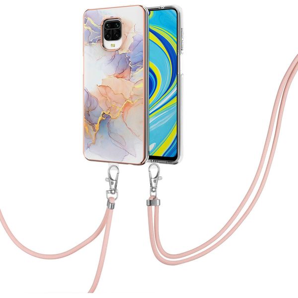 Custodia Con Cinturino Per Xiaomi Redmi Note 9S/9 Pro/9 Pro Max, Custodia In Tpu A Fantasia Con Cinturino Regolabile Grigio-image
