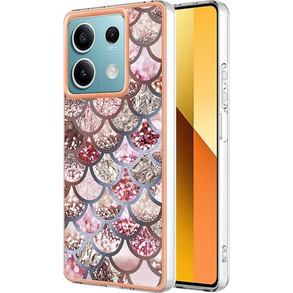 Custodia Per Xiaomi Redmi Note 13 5G, Custodia In Silicone Tpu Antiurto A Fantasia Caffè-image