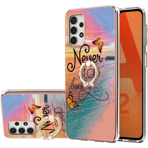 Custodia Per Samsung Galaxy A23 5G/4G, Custodia Protettiva In Silicone Tpu A Fantasia Con Supporto Ad Anello Gold-image
