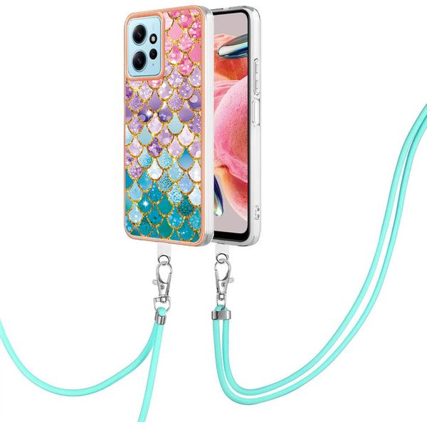 Custodia Con Cinturino Per Xiaomi Redmi Note 12 4G, Custodia In Tpu A Fantasia Con Cinturino Regolabile Colorato-image