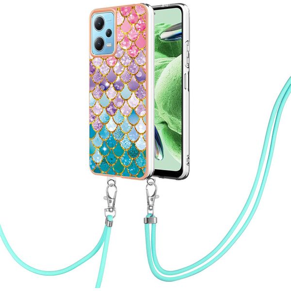 Custodia Con Cinturino Per Xiaomi Poco X5 /Redmi Note 12 5G, Custodia In Tpu A Fantasia Con Cinturino Regolabile Colorato-image