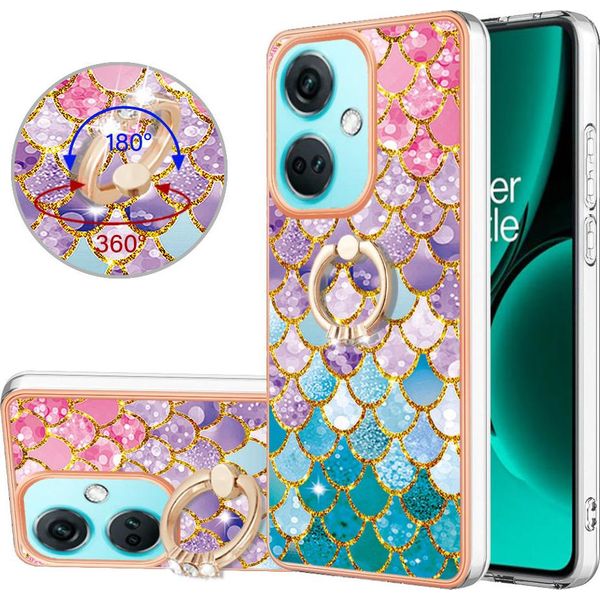 Custodia Per Oneplus Nord CE3, Custodia Protettiva In Silicone Tpu A Fantasia Con Supporto Ad Anello Colorato-image