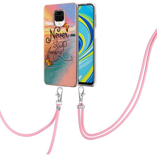 Custodia Con Cinturino Per Xiaomi Redmi Note 9S/9 Pro/9 Pro Max, Custodia In Tpu A Fantasia Con Cinturino Regolabile Oro-image