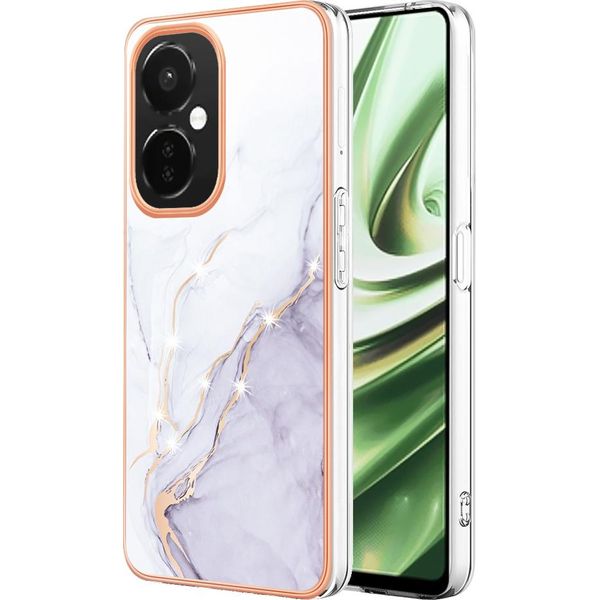 Custodia Per Oneplus Nord Ce 3 Lite/Nord N30, Sottile Marmo Antiurto Custodia Morbida In Tpu Paraurti Bianco-image