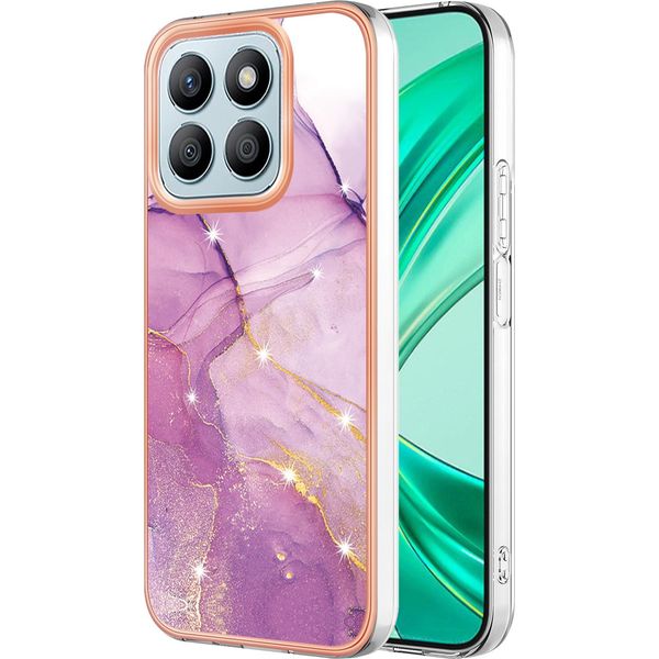 Custodia Per Honor X8B, Sottile Marmo Antiurto Custodia Morbida Tpu Paraurti Rosa-image