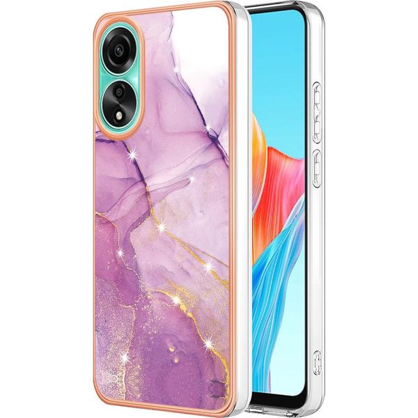 Custodia Per Oppo A78 4G, Sottile Marmo Antiurto Morbido Tpu Paraurti Rosa-image