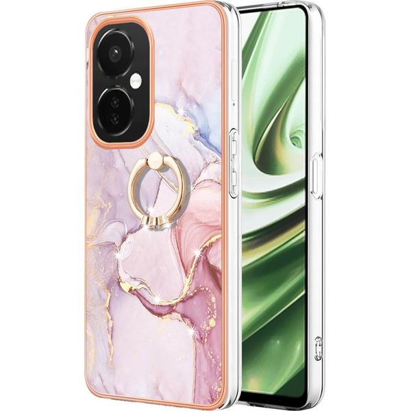 Custodia Marble Per Oneplus Nord Ce 3 Lite / Nord N30, Custodia Protettiva In Silicone Tpu Con Supporto Ad Anello Grigio-image